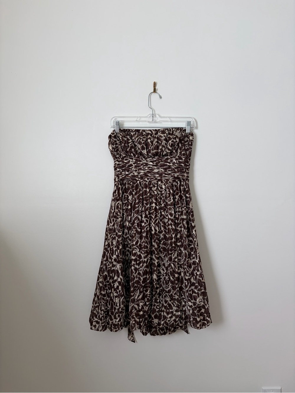 BCBGMAXAZRIA Strapless Silk Mini Dress
